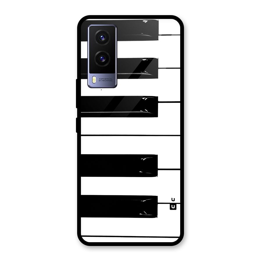 Paino Keys Printed Classy Glass Back Case for Vivo V21e 5G