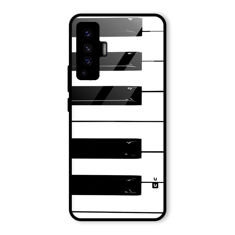 Paino Keys Printed Classy Glass Back Case for Vivo X50