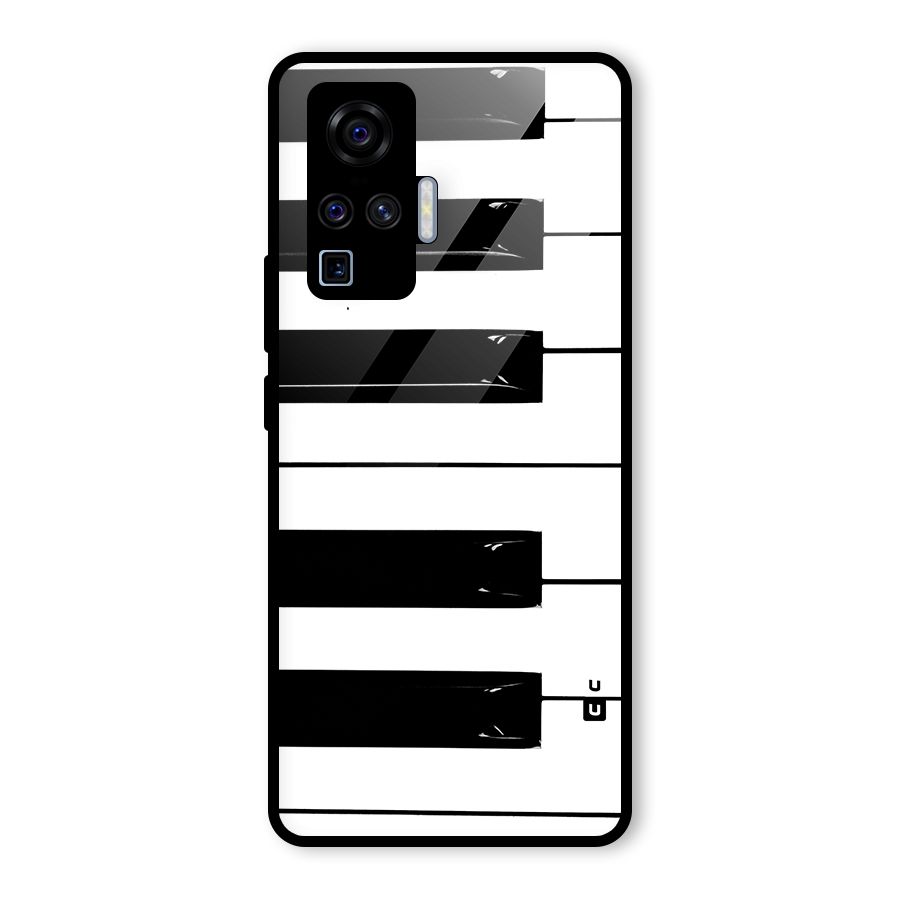 Paino Keys Printed Classy Glass Back Case for Vivo X50 Pro