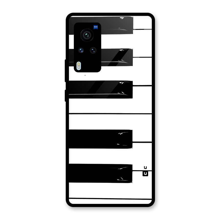 Paino Keys Printed Classy Glass Back Case for Vivo X60 Pro