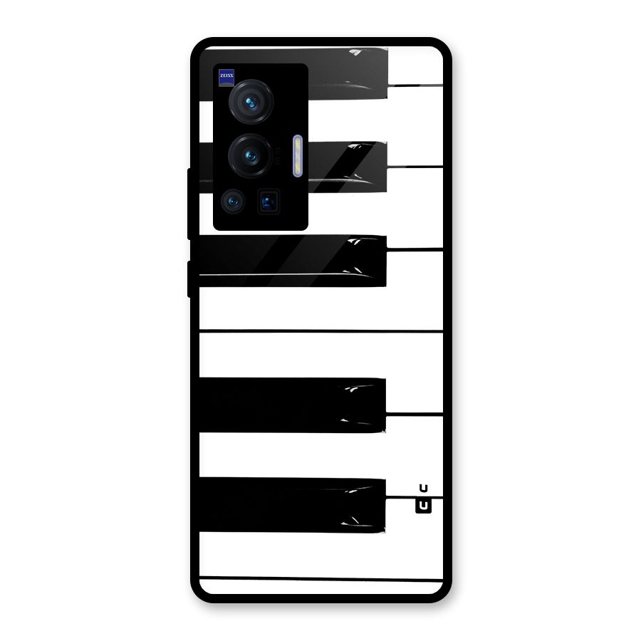 Paino Keys Printed Classy Glass Back Case for Vivo X70 Pro