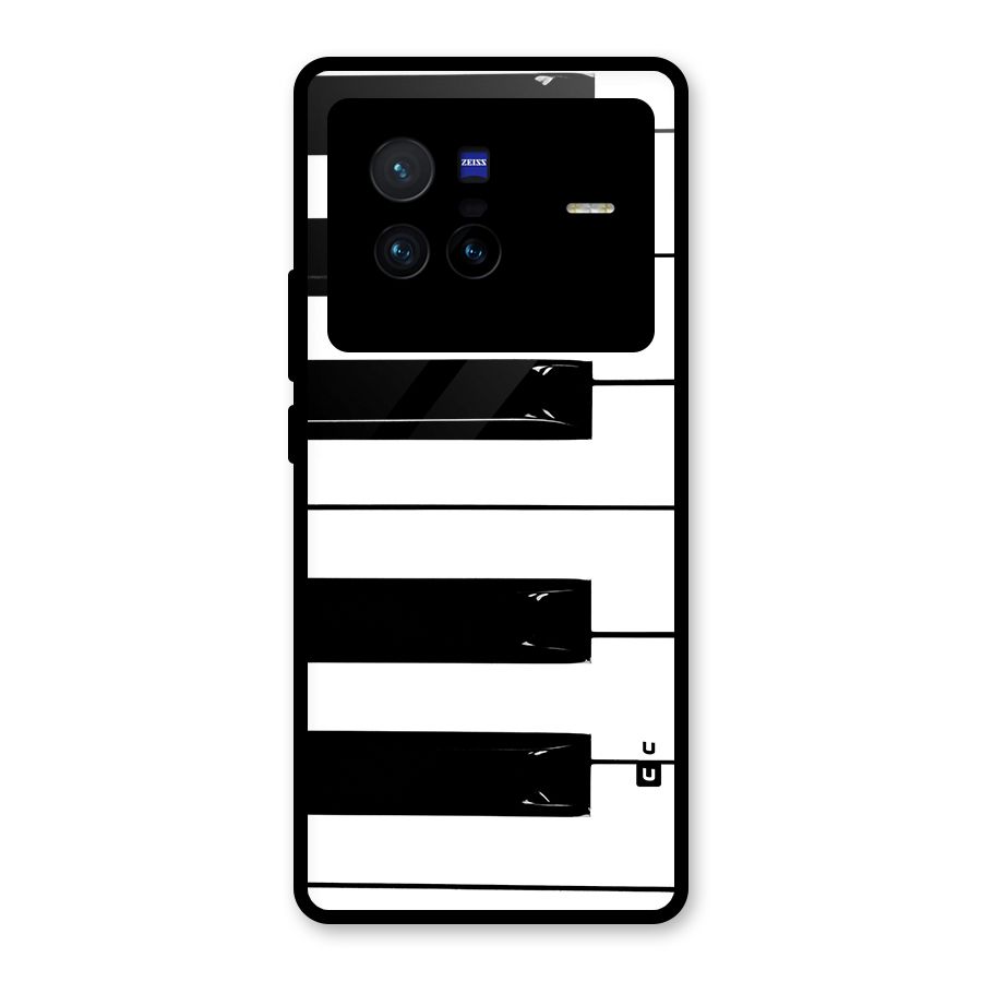Paino Keys Printed Classy Glass Back Case for Vivo X80