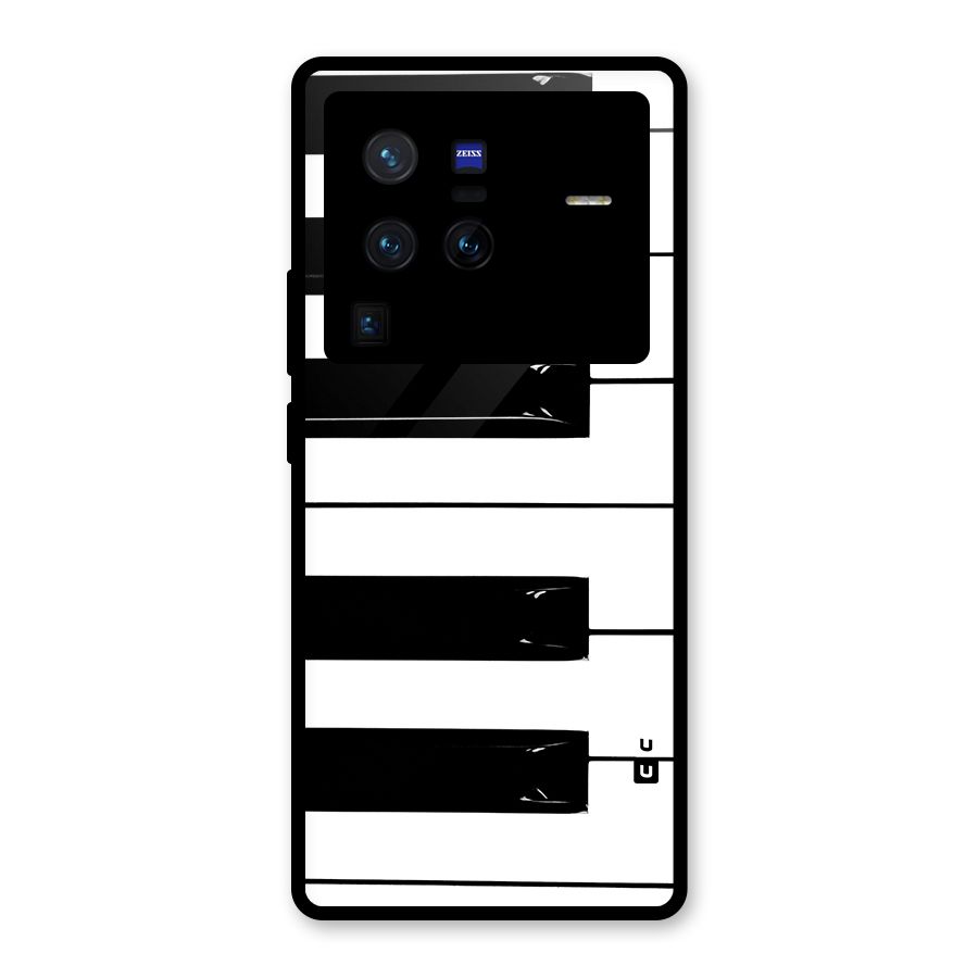 Paino Keys Printed Classy Glass Back Case for Vivo X80 Pro