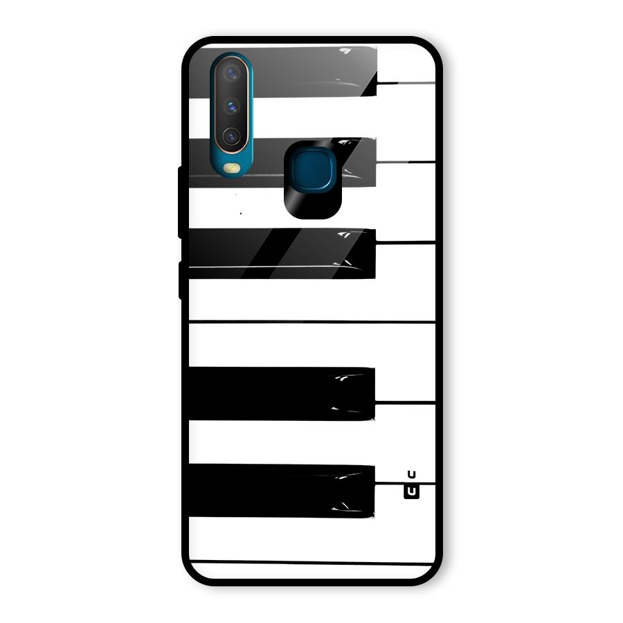 Paino Keys Printed Classy Glass Back Case for Vivo Y12