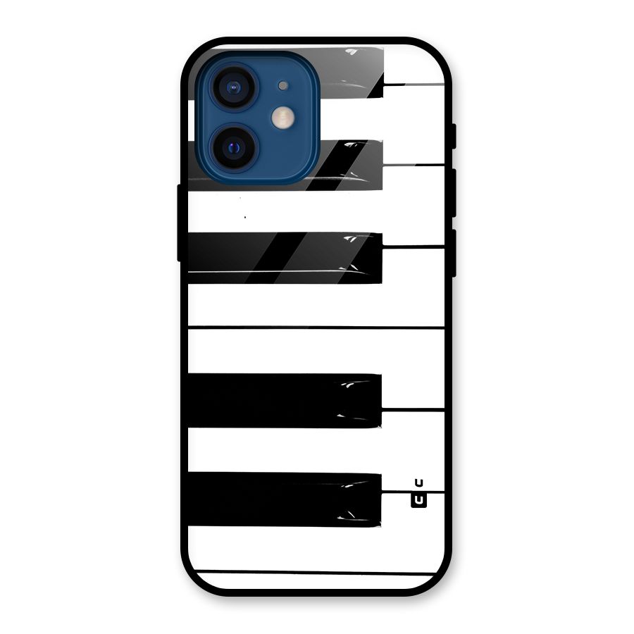 Paino Keys Printed Classy Glass Back Case for iPhone 12 Mini