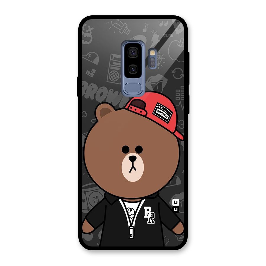 Panda Brown Glass Back Case for Galaxy S9 Plus