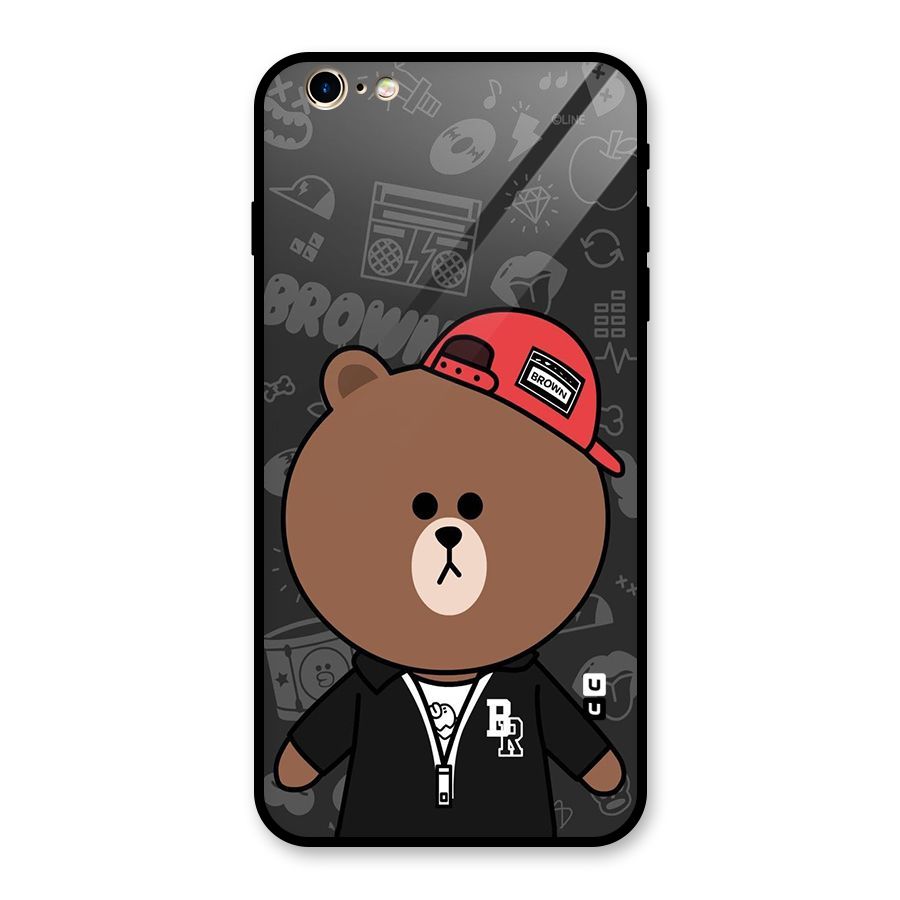 Panda Brown Glass Back Case for iPhone 6 Plus 6S Plus