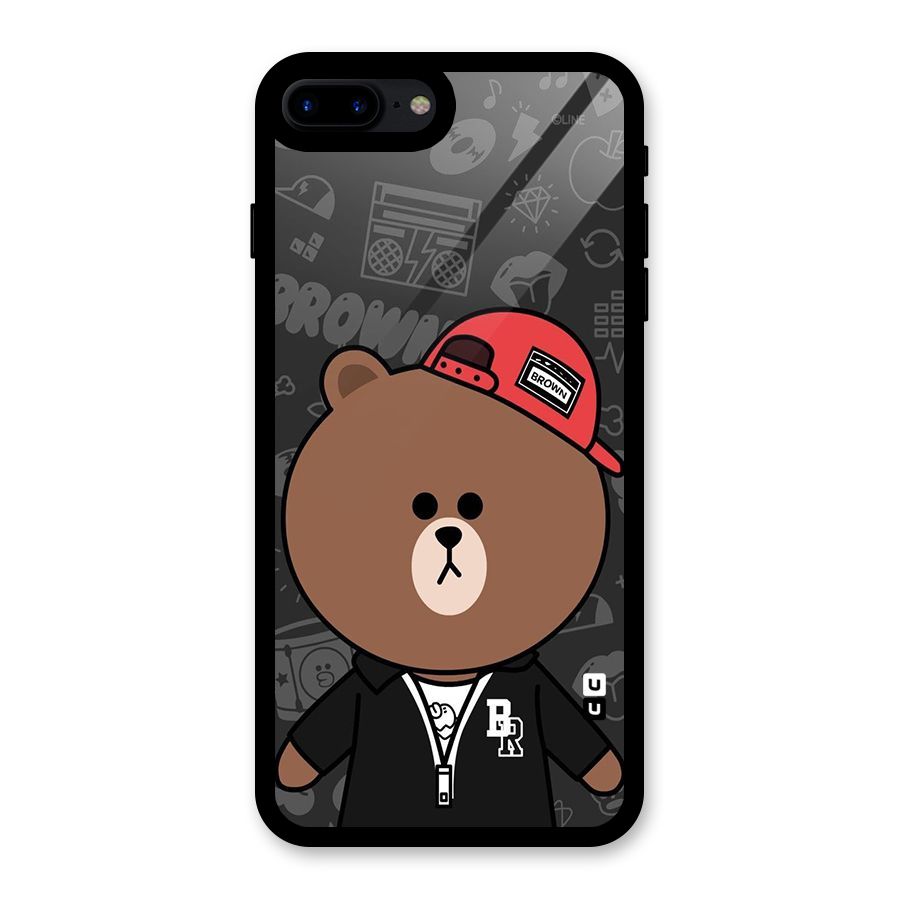 Panda Brown Glass Back Case for iPhone 7 Plus