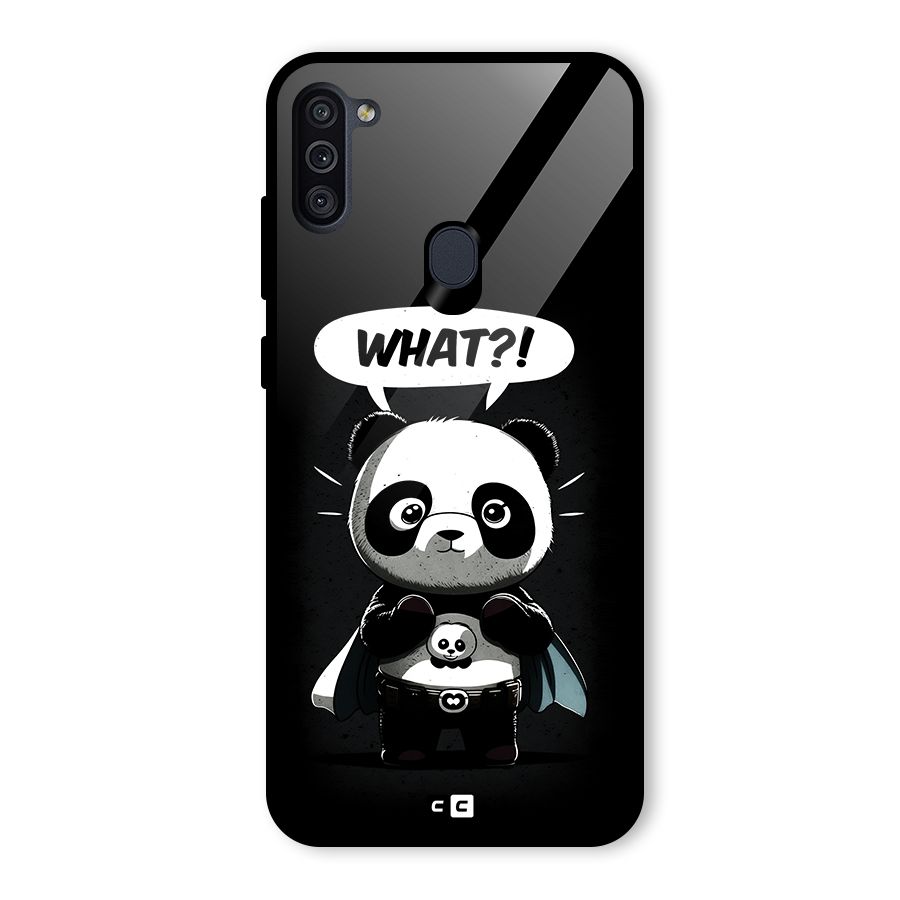 Panda What Confused Glass Back Case for Galaxy M11