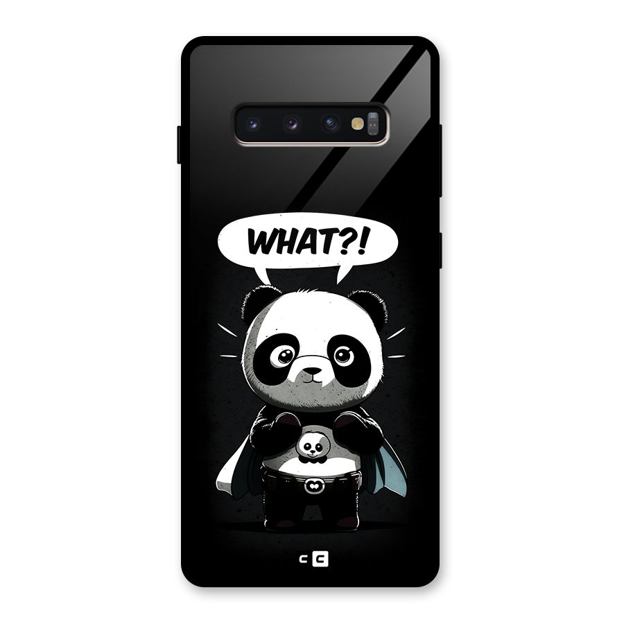 Panda What Confused Glass Back Case for Galaxy S10 Plus