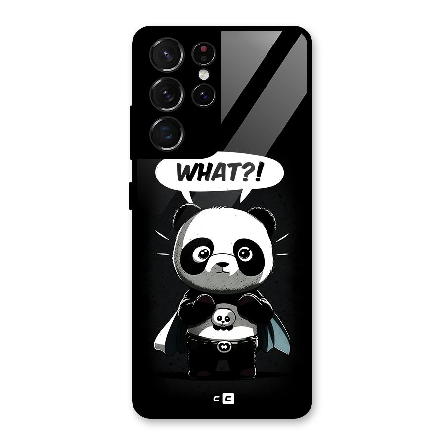 Panda What Confused Glass Back Case for Galaxy S21 Ultra 5G