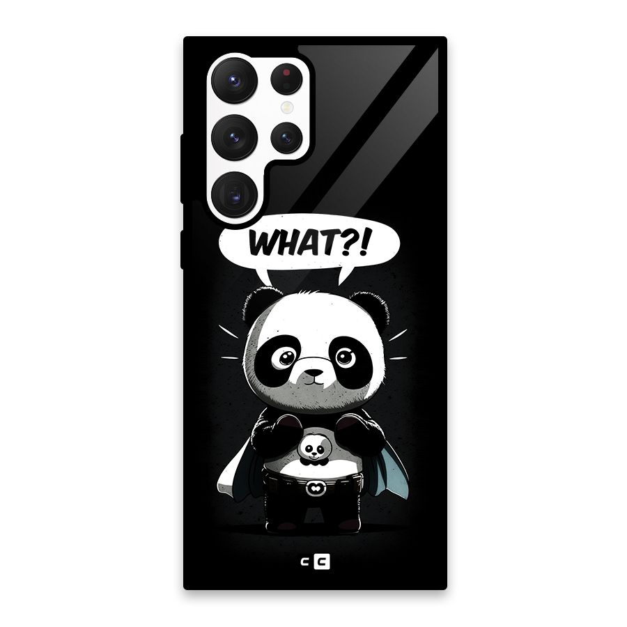 Panda What Confused Glass Back Case for Galaxy S22 Ultra 5G