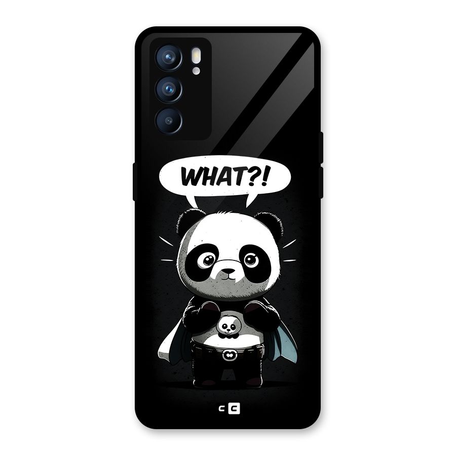 Panda What Confused Glass Back Case for Oppo Reno6 5G
