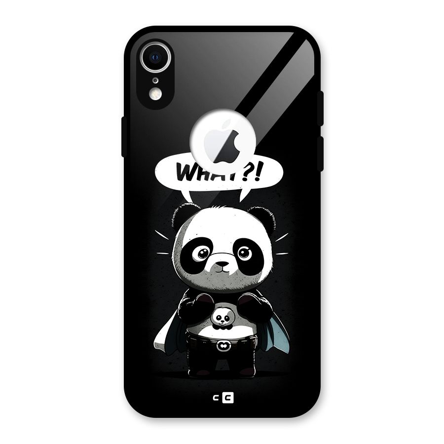 Panda What Confused Glass Back Case for iPhone XR Logo Cut