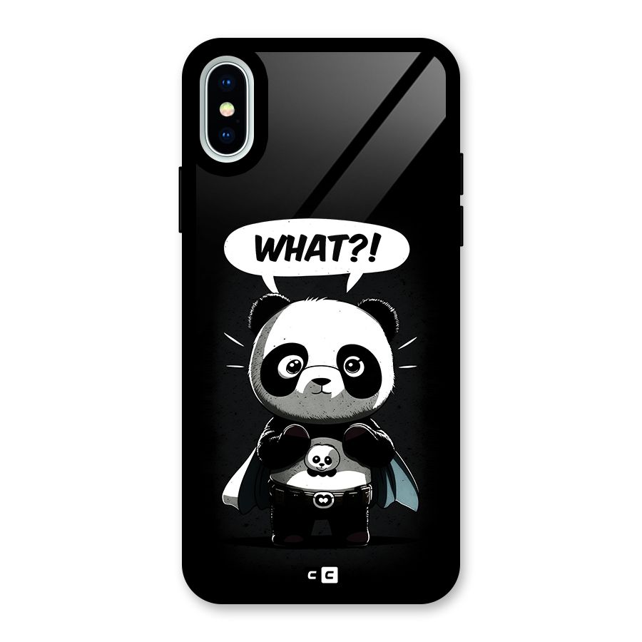 Panda What Confused Glass Back Case for iPhone XS
