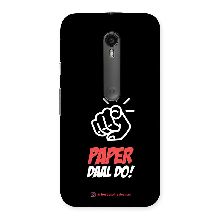 Paper Daal Do Black Back Case for Moto G Turbo