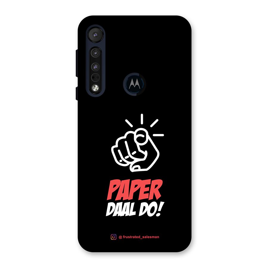 Paper Daal Do Black Back Case for Motorola One Macro