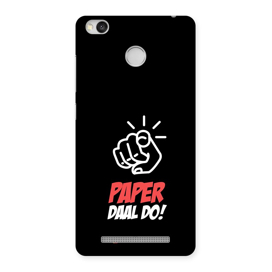 Paper Daal Do Black Back Case for Redmi 3S Prime