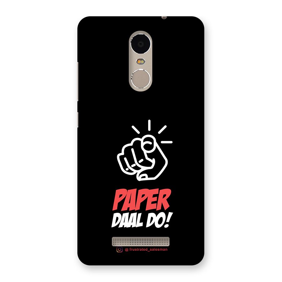 Paper Daal Do Black Back Case for Xiaomi Redmi Note 3