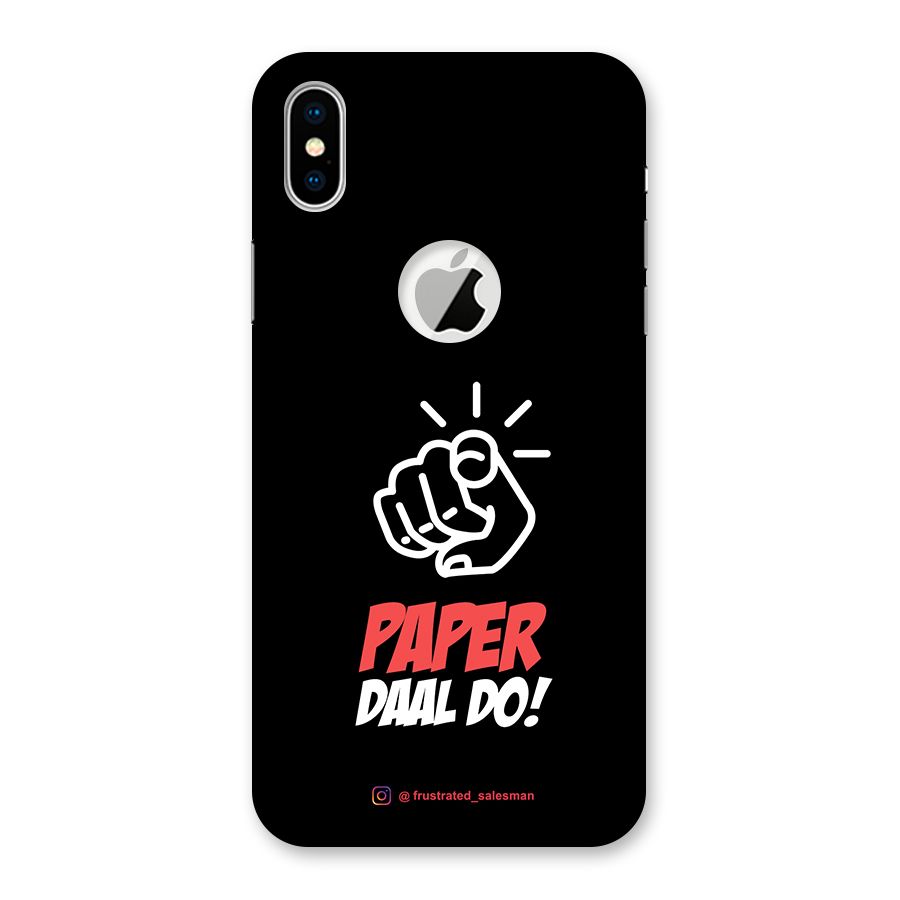 Paper Daal Do Black Back Case for iPhone XS Logo Cut