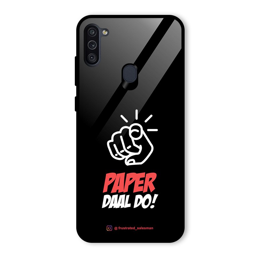 Paper Daal Do Black Glass Back Case for Galaxy M11