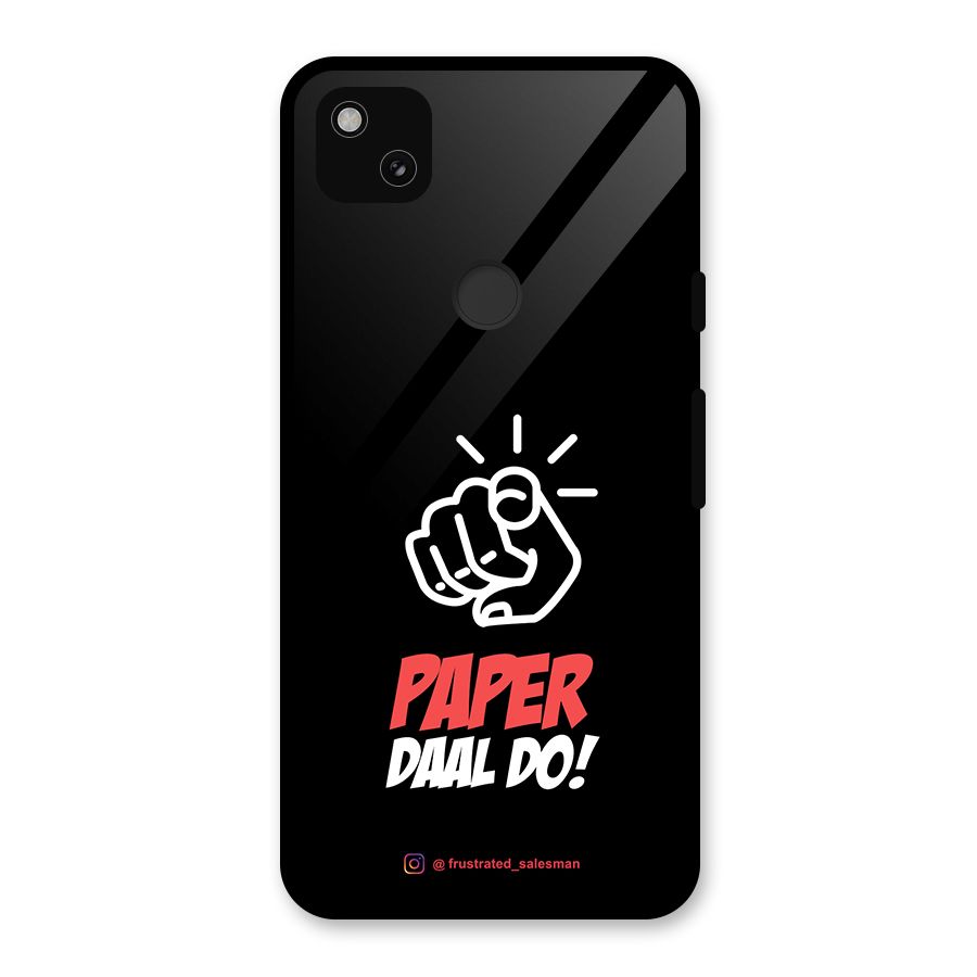 Paper Daal Do Black Glass Back Case for Google Pixel 4a