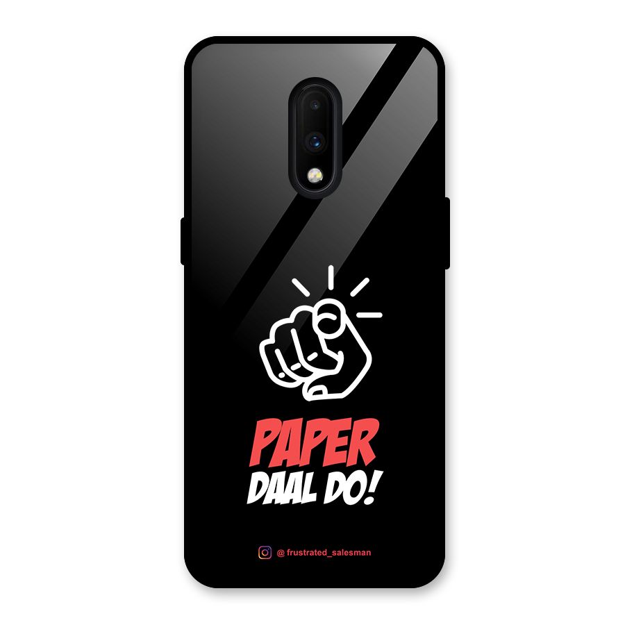 Paper Daal Do Black Glass Back Case for OnePlus 7