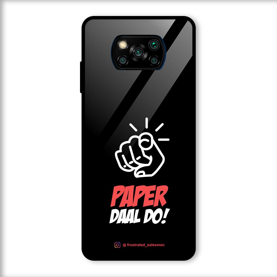 Paper Daal Do Black Glass Back Case for Poco X3