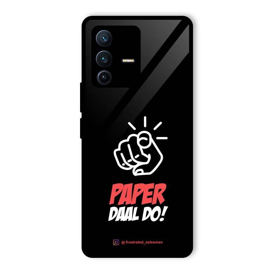 Paper Daal Do Black Glass Back Case for Vivo V23 Pro