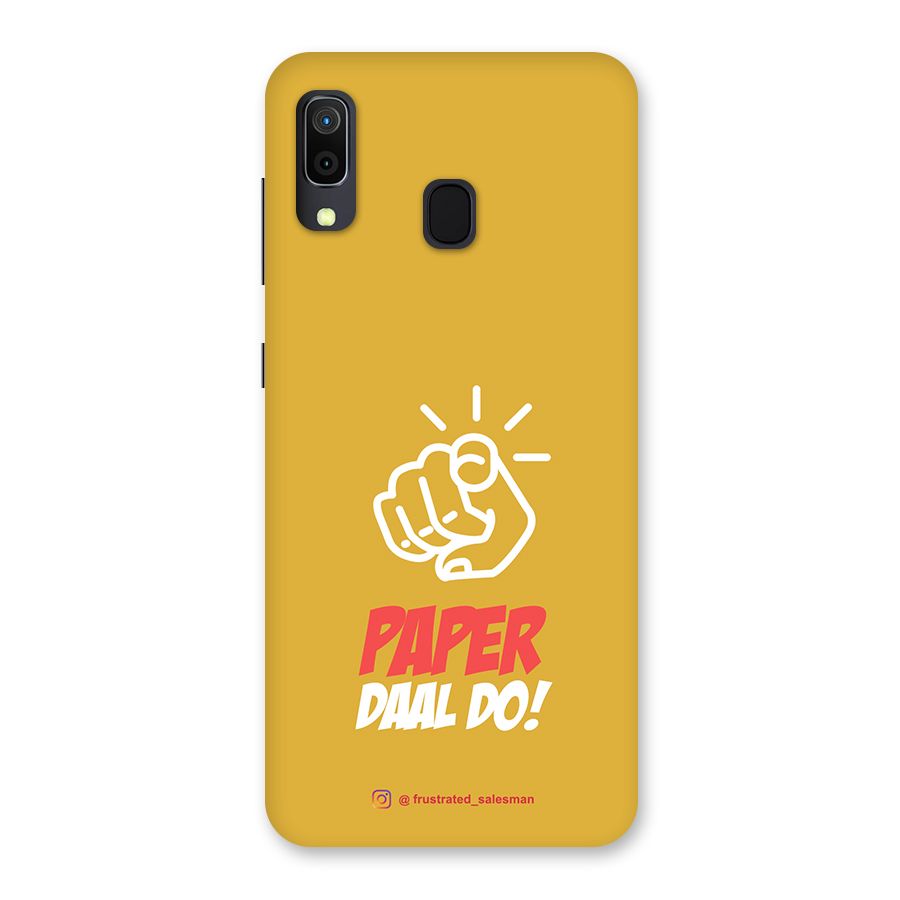 Paper Daal Do Mustard Yellow Back Case for Galaxy A20