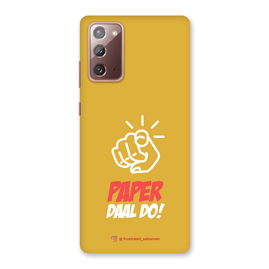 Paper Daal Do Mustard Yellow Back Case for Galaxy Note 20