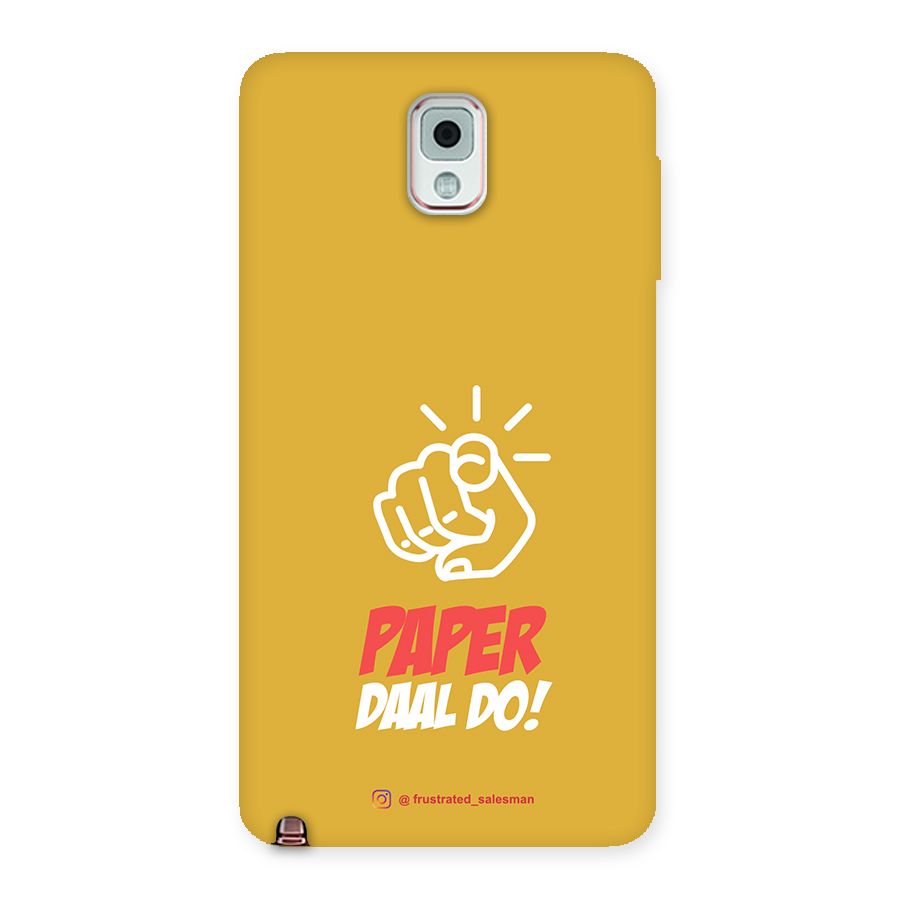 Paper Daal Do Mustard Yellow Back Case for Galaxy Note 3