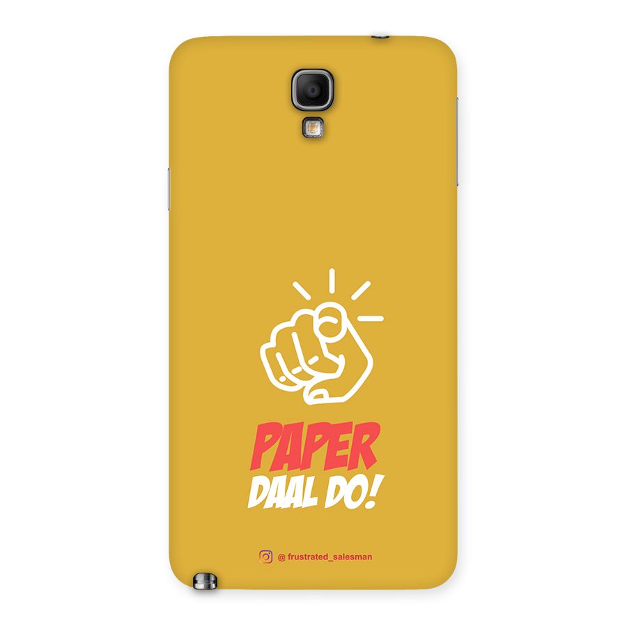 Paper Daal Do Mustard Yellow Back Case for Galaxy Note 3 Neo