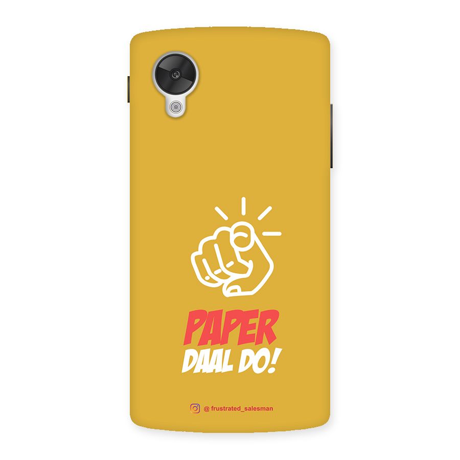 Paper Daal Do Mustard Yellow Back Case for Google Nexsus 5