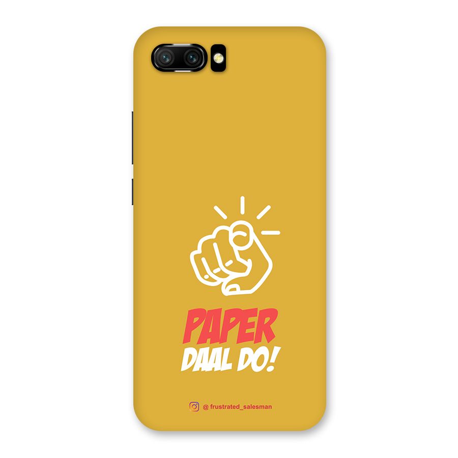Paper Daal Do Mustard Yellow Back Case for Honor 10