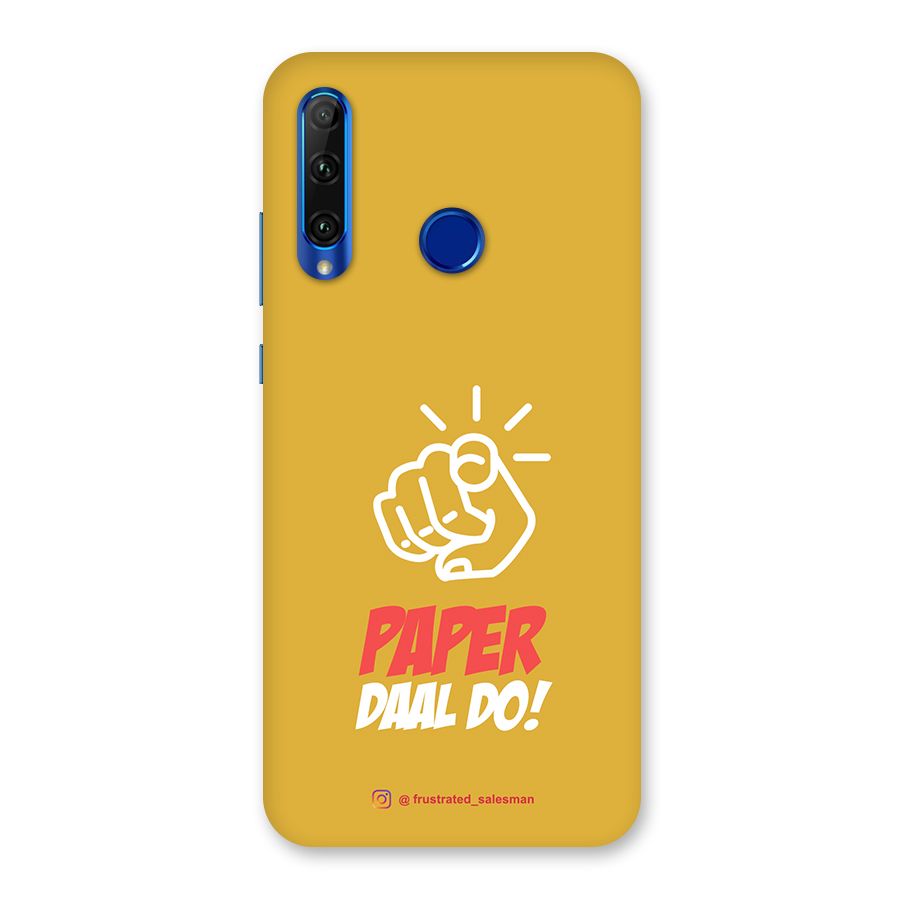 Paper Daal Do Mustard Yellow Back Case for Honor 20i