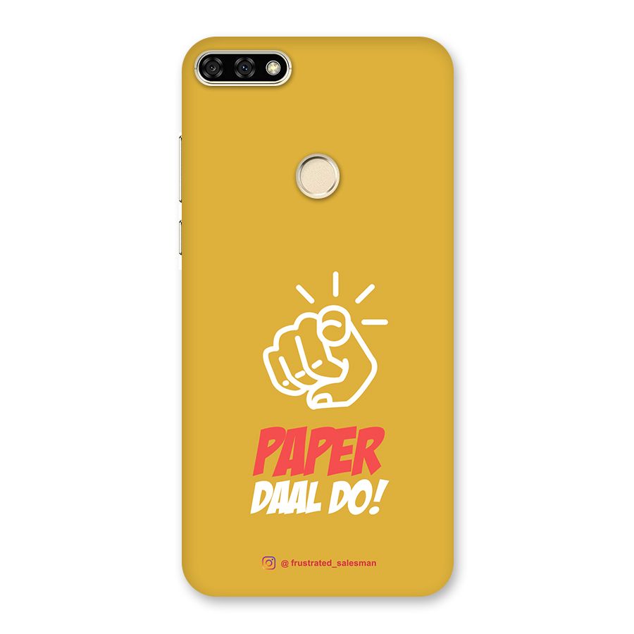 Paper Daal Do Mustard Yellow Back Case for Honor 7A