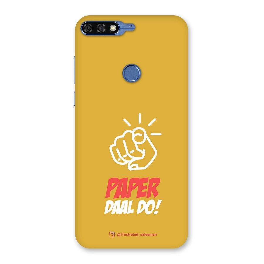 Paper Daal Do Mustard Yellow Back Case for Honor 7C