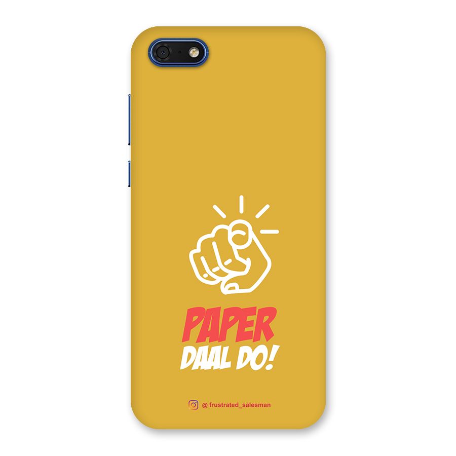 Paper Daal Do Mustard Yellow Back Case for Honor 7s