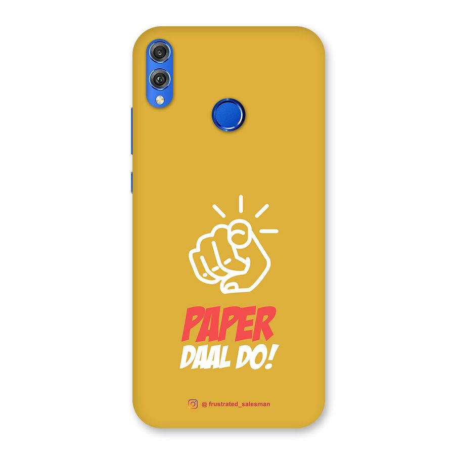 Paper Daal Do Mustard Yellow Back Case for Honor 8X