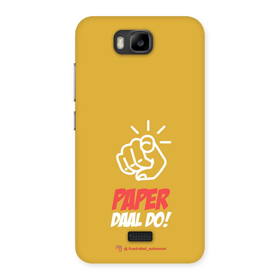 Paper Daal Do Mustard Yellow Back Case for Honor Bee