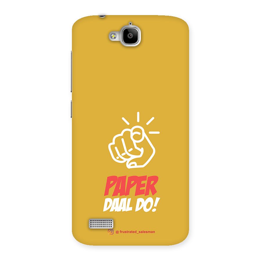 Paper Daal Do Mustard Yellow Back Case for Honor Holly