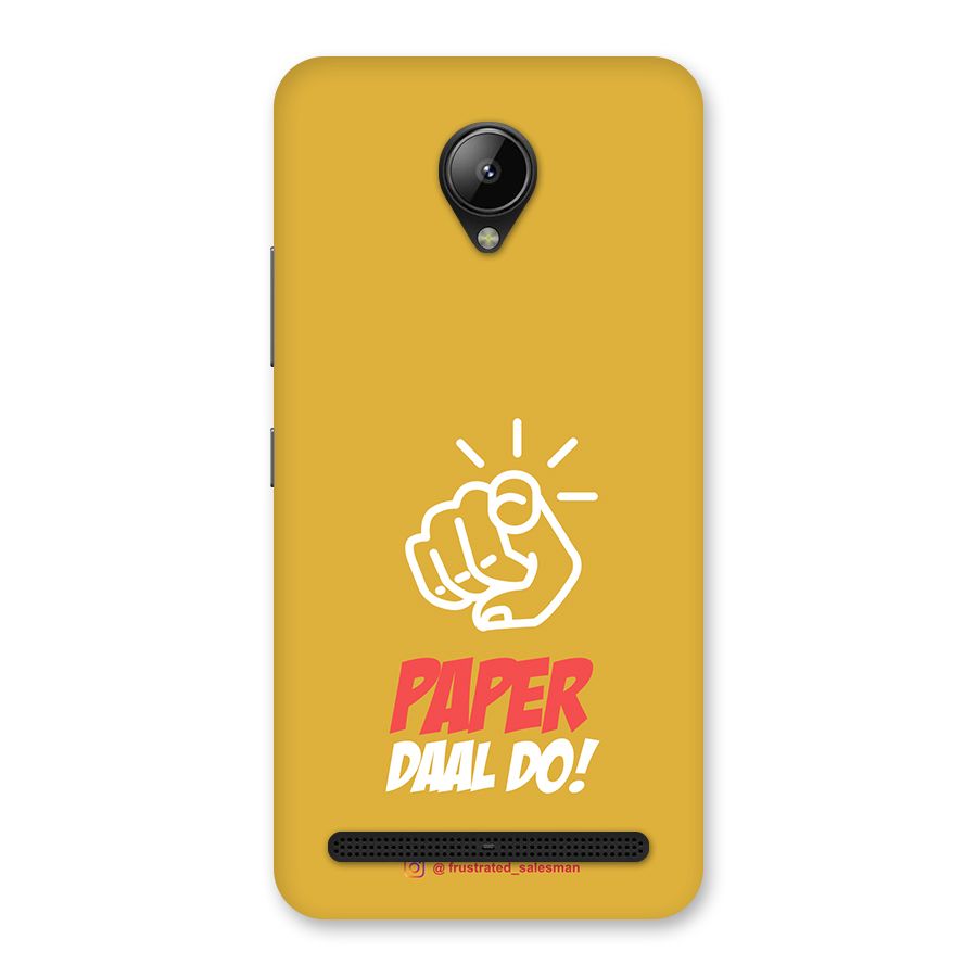 Paper Daal Do Mustard Yellow Back Case for Lenovo C2