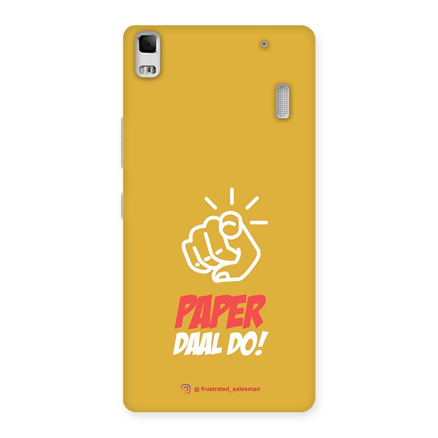 Paper Daal Do Mustard Yellow Back Case for Lenovo K3 Note
