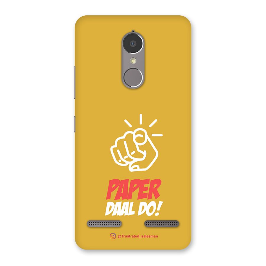Paper Daal Do Mustard Yellow Back Case for Lenovo K6