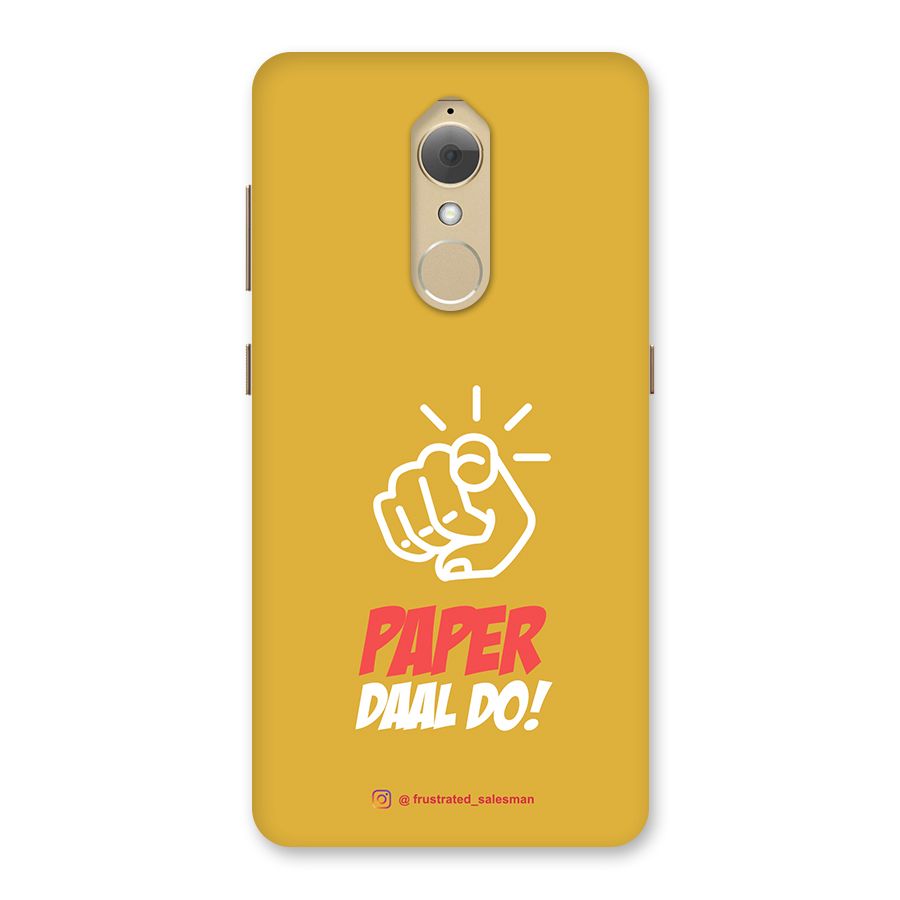 Paper Daal Do Mustard Yellow Back Case for Lenovo K8