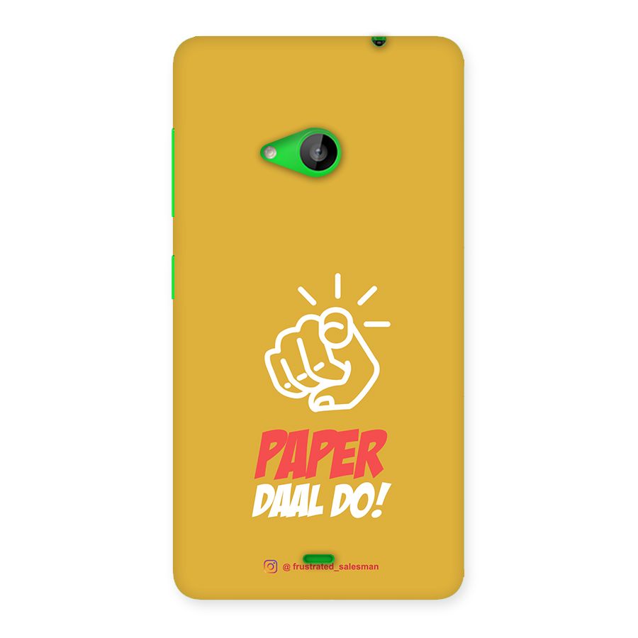 Paper Daal Do Mustard Yellow Back Case for Lumia 535