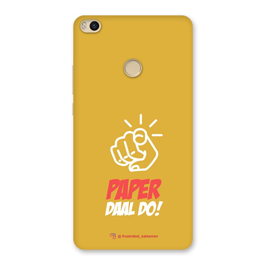 Paper Daal Do Mustard Yellow Back Case for Mi Max 2
