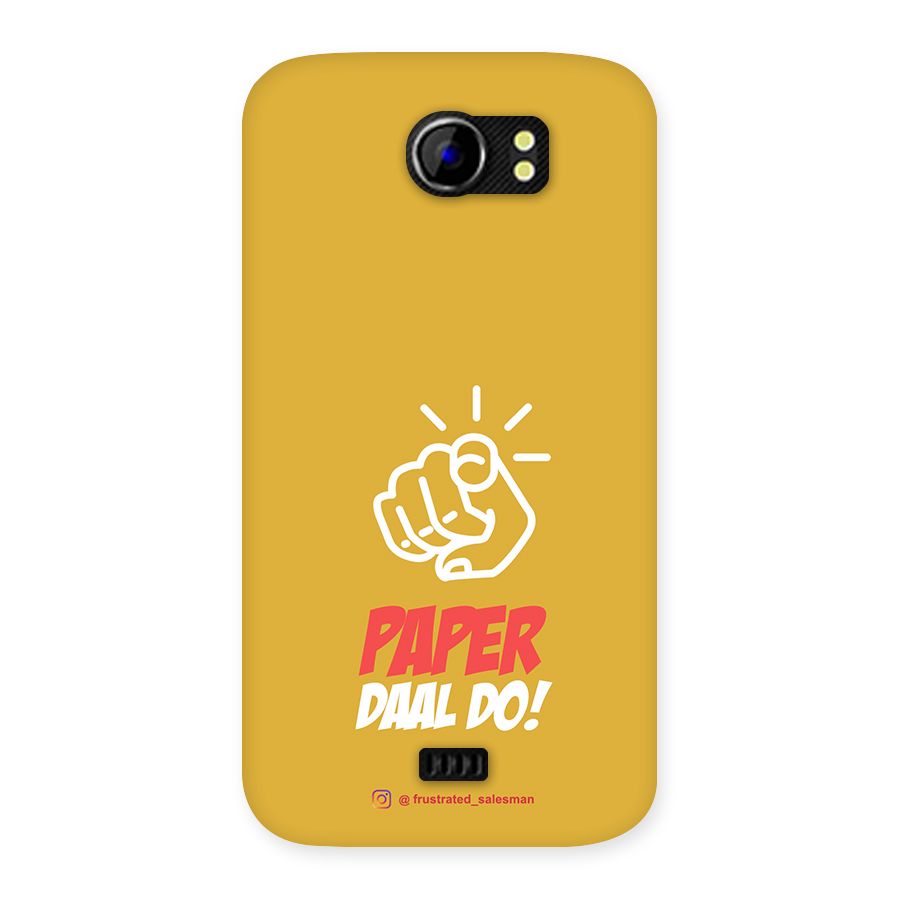 Paper Daal Do Mustard Yellow Back Case for Micromax Canvas 2 A110