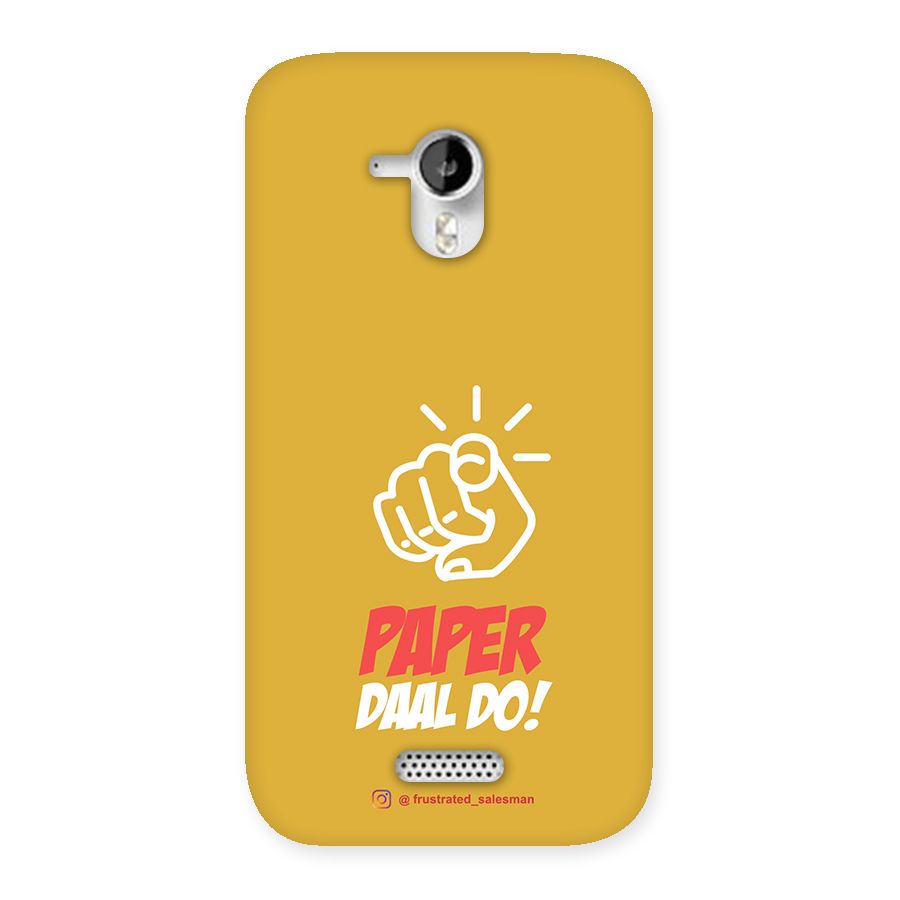 Paper Daal Do Mustard Yellow Back Case for Micromax Canvas HD A116